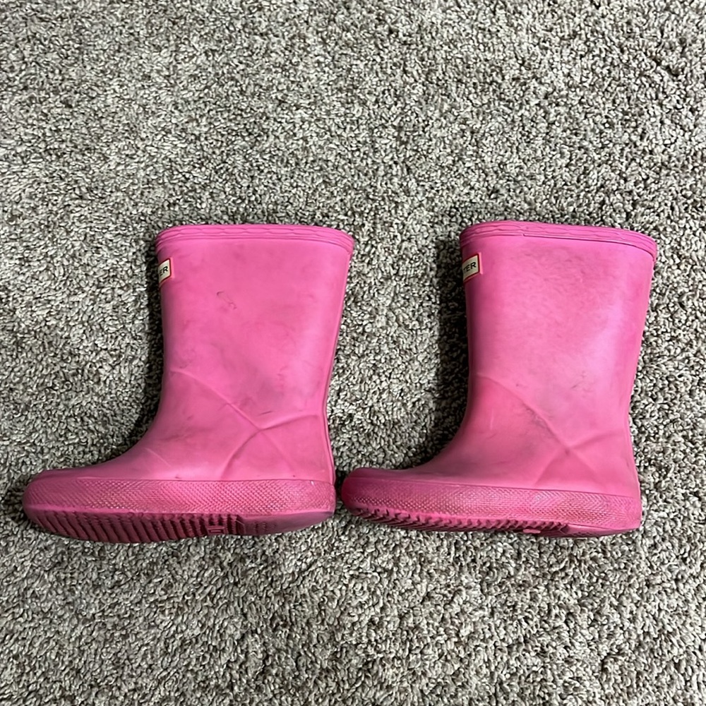 Pink Toddler Hunter Rain Boots Size 7 - Picture 3 of 8